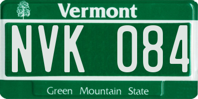 VT license plate NVK084