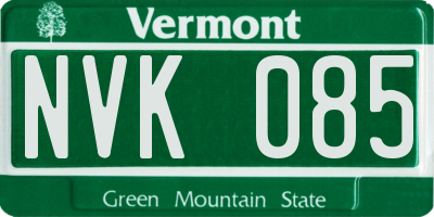 VT license plate NVK085