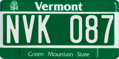 VT license plate NVK087