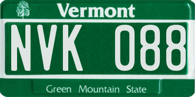VT license plate NVK088