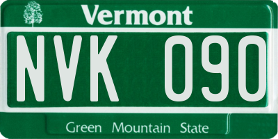 VT license plate NVK090