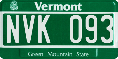 VT license plate NVK093
