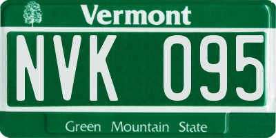 VT license plate NVK095