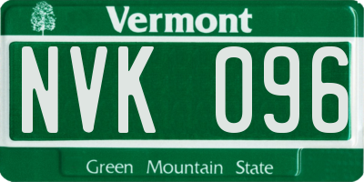 VT license plate NVK096
