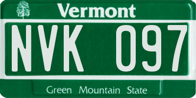 VT license plate NVK097