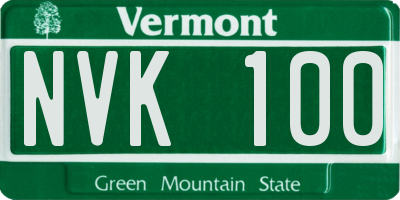 VT license plate NVK100