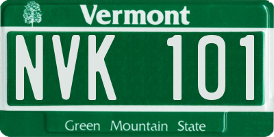 VT license plate NVK101