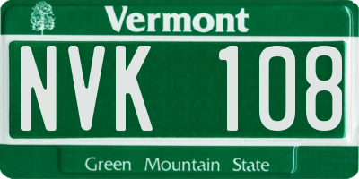 VT license plate NVK108