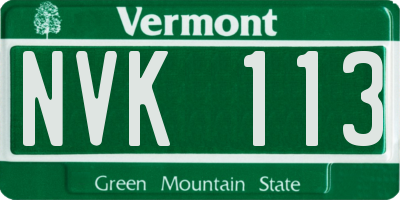 VT license plate NVK113