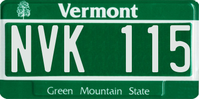VT license plate NVK115