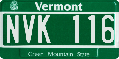 VT license plate NVK116
