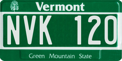 VT license plate NVK120