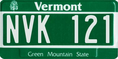 VT license plate NVK121