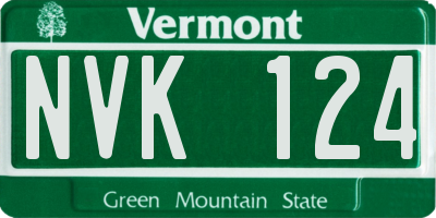 VT license plate NVK124