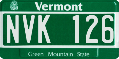 VT license plate NVK126
