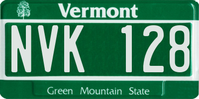 VT license plate NVK128