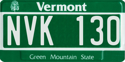 VT license plate NVK130