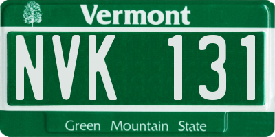 VT license plate NVK131