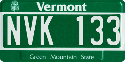 VT license plate NVK133