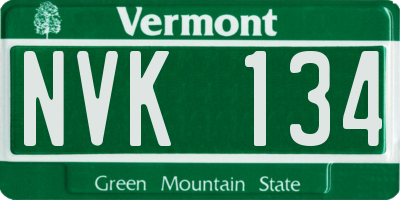 VT license plate NVK134
