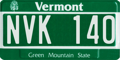 VT license plate NVK140