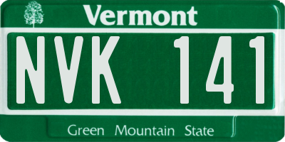 VT license plate NVK141