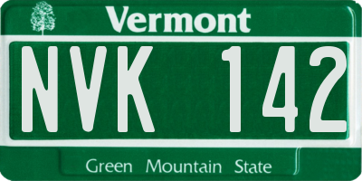 VT license plate NVK142