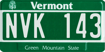 VT license plate NVK143