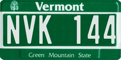 VT license plate NVK144