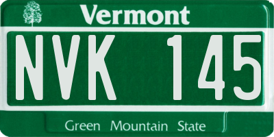 VT license plate NVK145