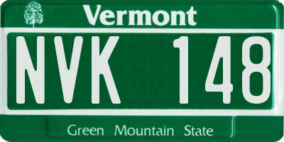 VT license plate NVK148