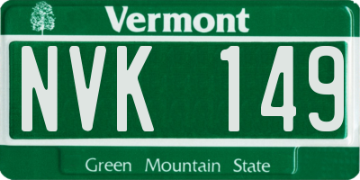 VT license plate NVK149