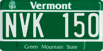 VT license plate NVK150