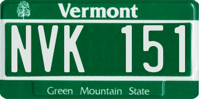 VT license plate NVK151