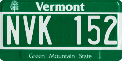VT license plate NVK152