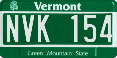 VT license plate NVK154