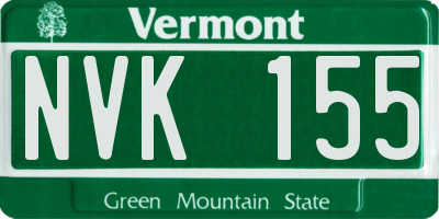 VT license plate NVK155