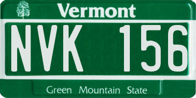 VT license plate NVK156