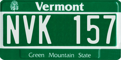 VT license plate NVK157