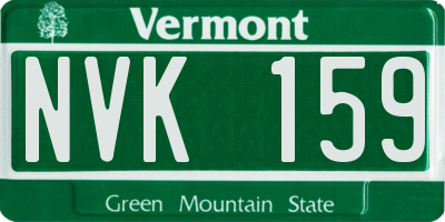 VT license plate NVK159