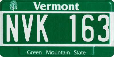 VT license plate NVK163