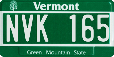 VT license plate NVK165