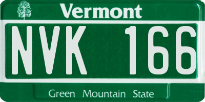 VT license plate NVK166