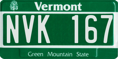 VT license plate NVK167