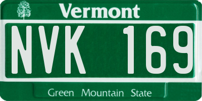VT license plate NVK169