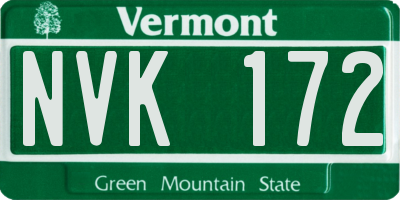 VT license plate NVK172