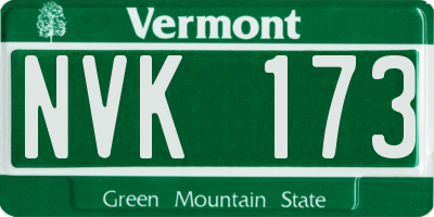 VT license plate NVK173
