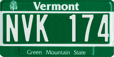 VT license plate NVK174
