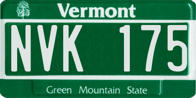VT license plate NVK175