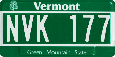 VT license plate NVK177